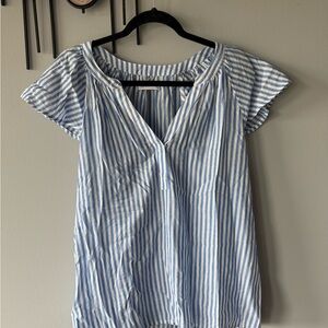 Sonoma Light Blue and White Striped Blouse